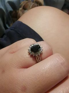 Black onyx engagement ring