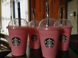 Black Pink Starbucks Reusable Cups