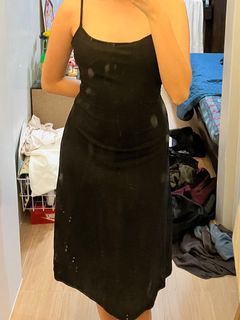 Black sexy skims type fitted spaghetti strap dress