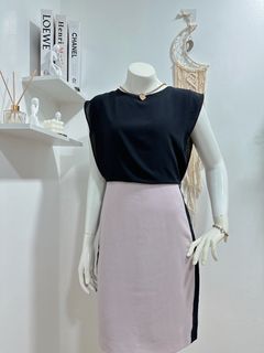 Black/Old rose Office Dress