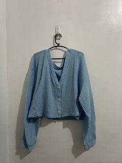 Blue cotton wool cardigan