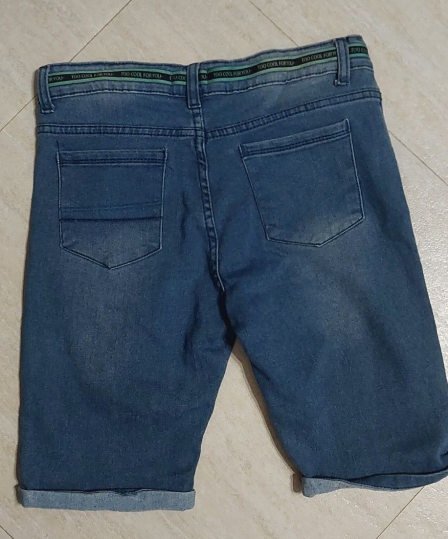 Boys' shorts and pants (Category: Jeans) located in Manila. Submitted by mpirerules (Listing ID 1304175679, Image 2). Description: Decluttering! 2 Maong shorts and 1 pair of pants RFS: Unused just stored; outgrown For boys aged 9-12yo Size: 28 Take all for Php700 Not selling per piece MOP: COD/ BDO/BPI bank deposit or funds transfer; Gcash/Maya No returns.
