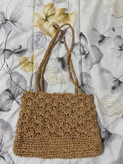 Brand New Custom Made Crochet Summer Beach Raffia Bag