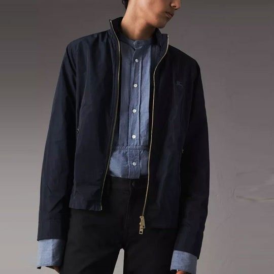 Burberry Waterproof Zipper Pilot Jacket Male Blue