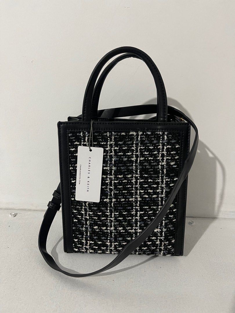 Charles and Keith Tweed Sling Bag (Category: Cross-body Bags) located in Bayombong. Submitted by libayyyyy (Listing ID 1304218887, Image 1). Description: .