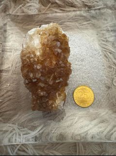 Citrine Geode natural stand alone crystal  WEALTH SUCCESS HEALING