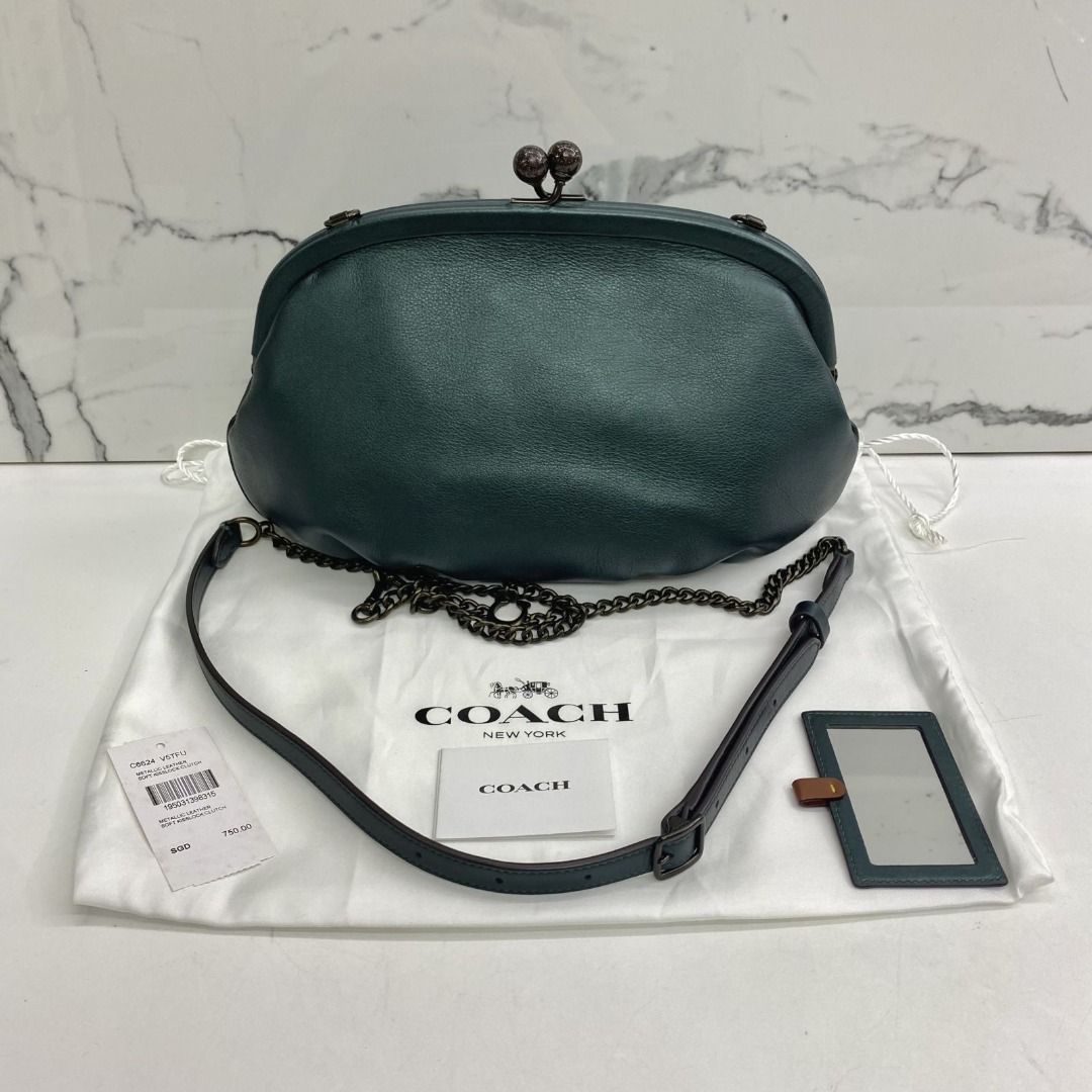 COACH C6624 SOFT KISSLOCK CLUTCH W CHAIN SHOULDER BAG 247020024 WE