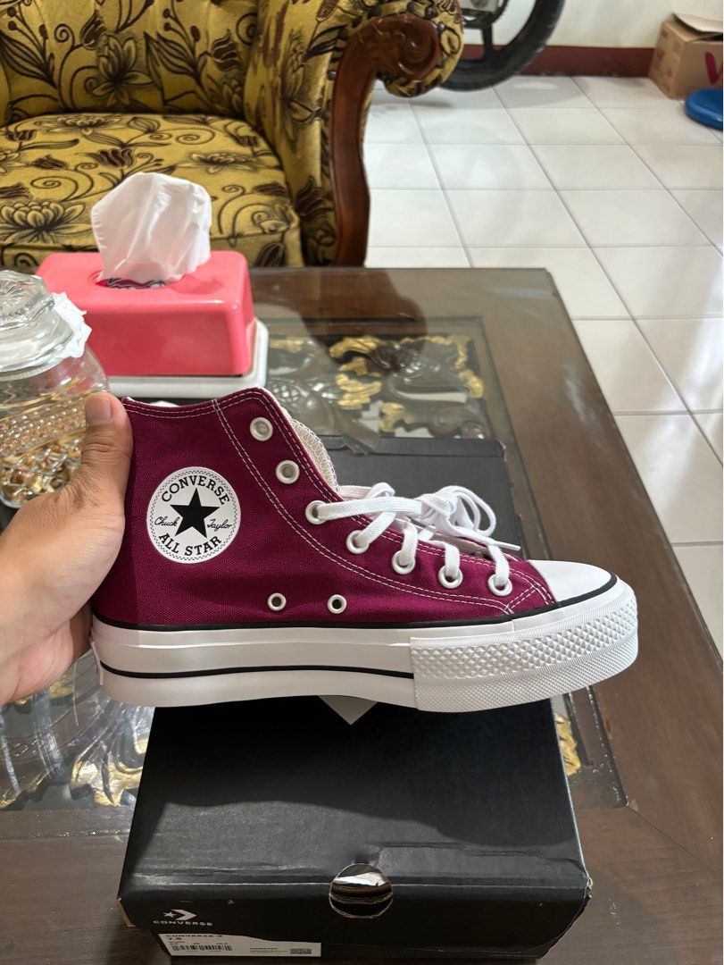 Converse All Star Chuck Taylor Lift Maroon Ori Sport Station Size 38 insole 24 5 cm