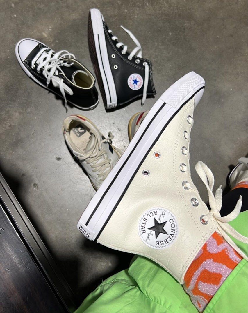 Converse Cream Leather High Cut unisex Sneakers