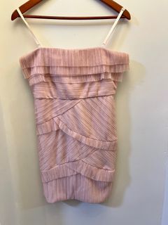 Coquette blush pink dainty frilled mini cocktail dress