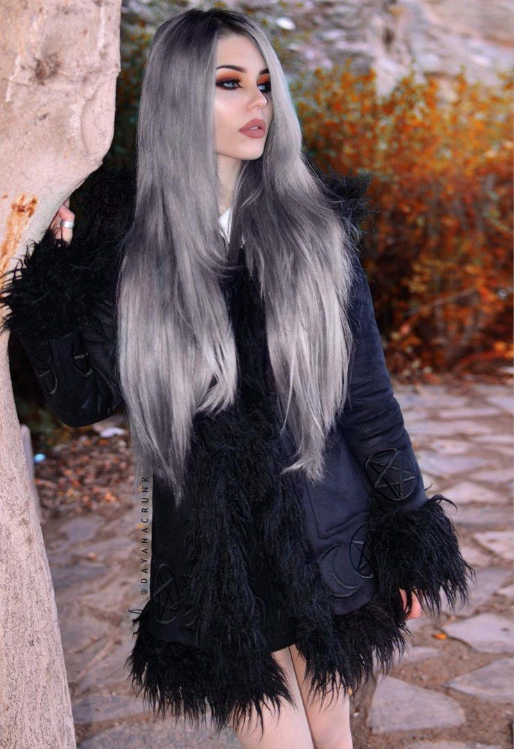 Die Anna Almost Infamous Shearling Coat Goth Winter Coat from KILLSTAR