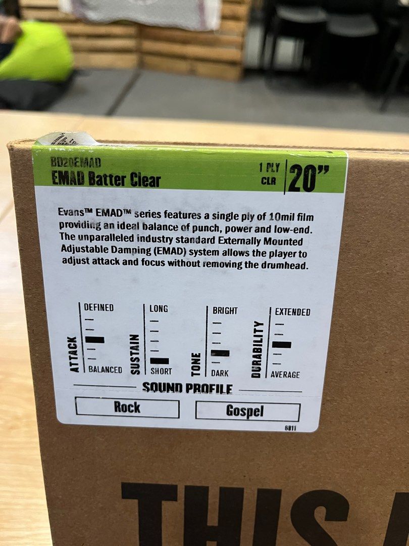 EVANS Kick Drum Heads 20”, Hobbies & Toys, Music & Media, Musical