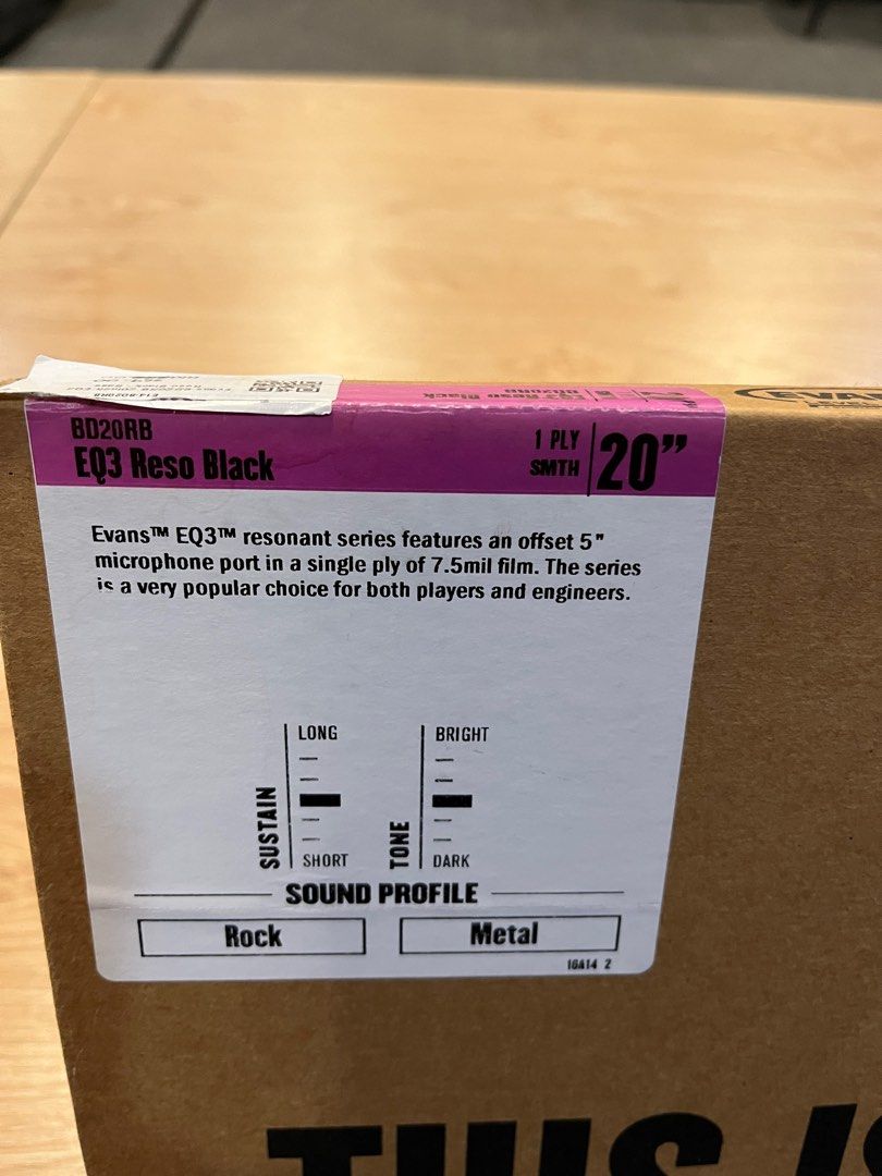 EVANS Kick Drum Heads 20”, Hobbies & Toys, Music & Media, Musical