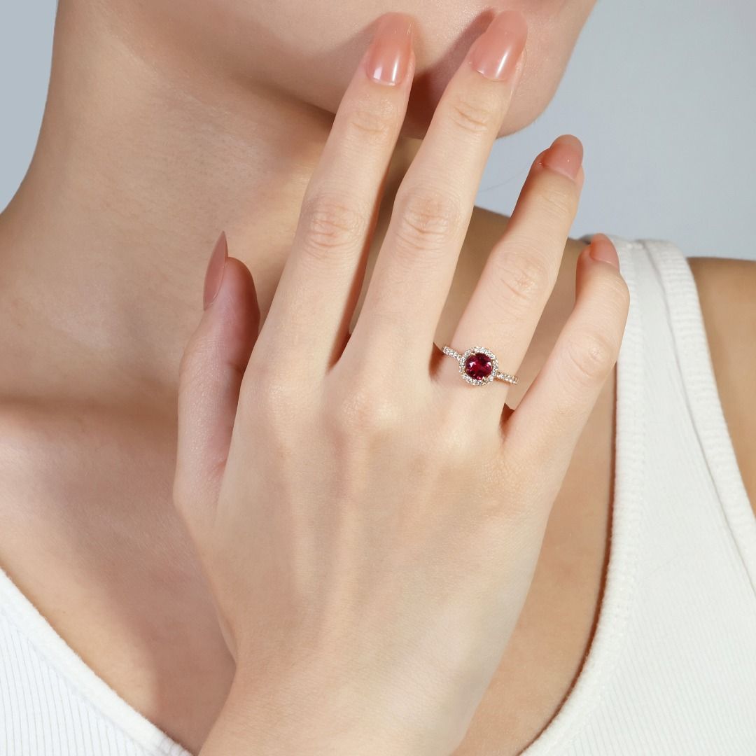 Fabulous 1.21ct Ruby Pave Ring with Diamonds in 18K Yellow Gold - DSV ...