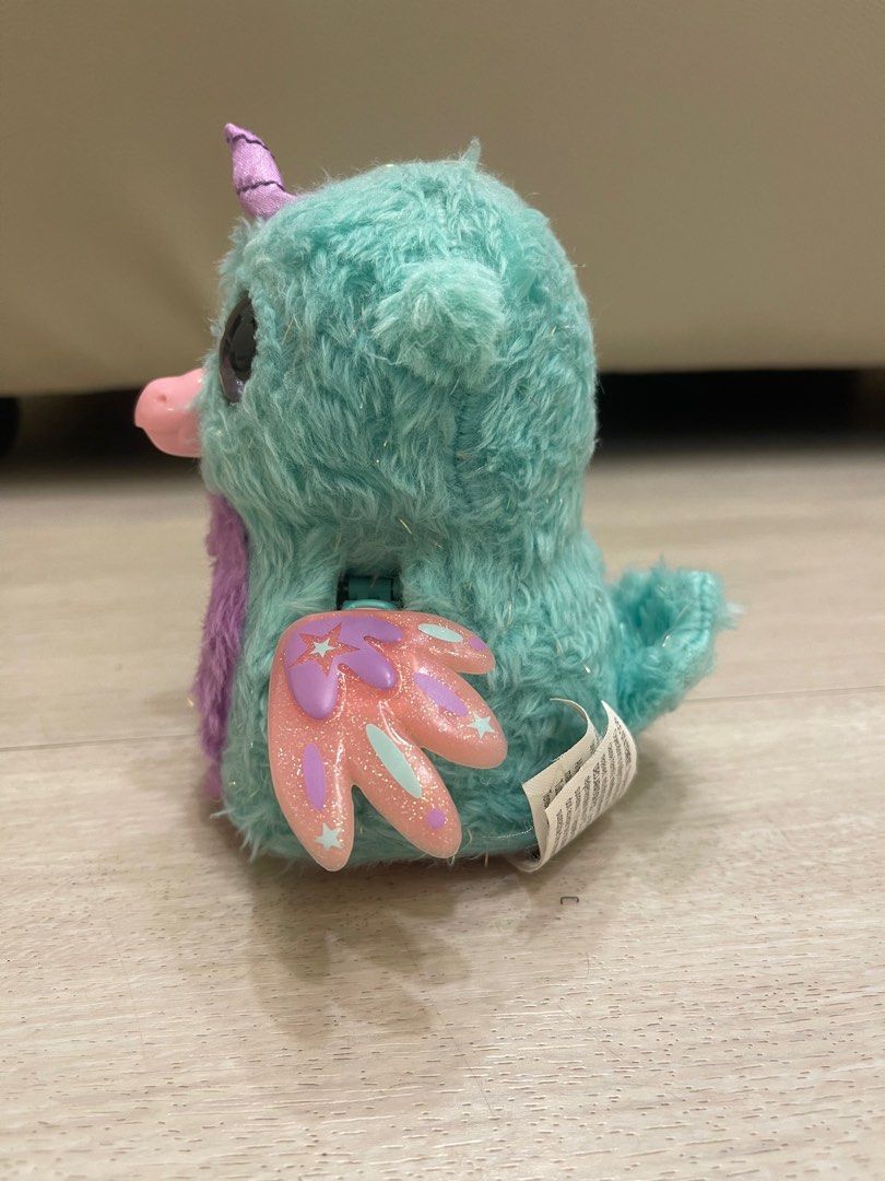 Furby Pet Toys Hatchimals Glittering Garden Twinkling Owlicorn Interactive Lights Sounds Teal Electronic Pets 5 Works Lights Moves Sounds