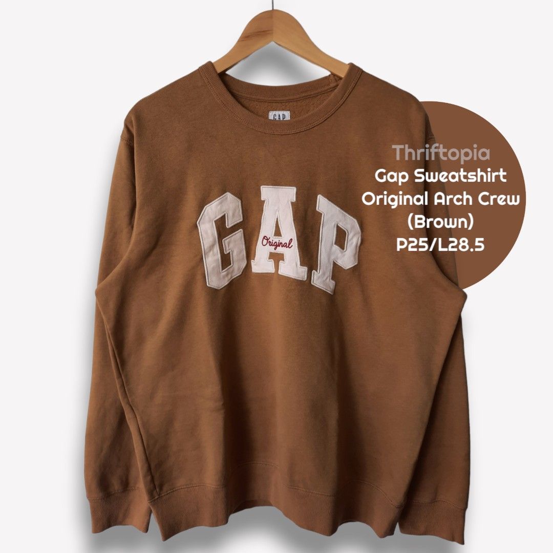 GAP SWEATSHIRT ORIGINAL ARCH CREW P25 L28.5 BROWN