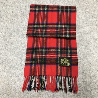 GLEN PRINCE Scotland Pure 100% Lambswool Knitted Knit Muffler Fringe Tassel Scarf Scarves Winter Snow Red Tartan Plaid