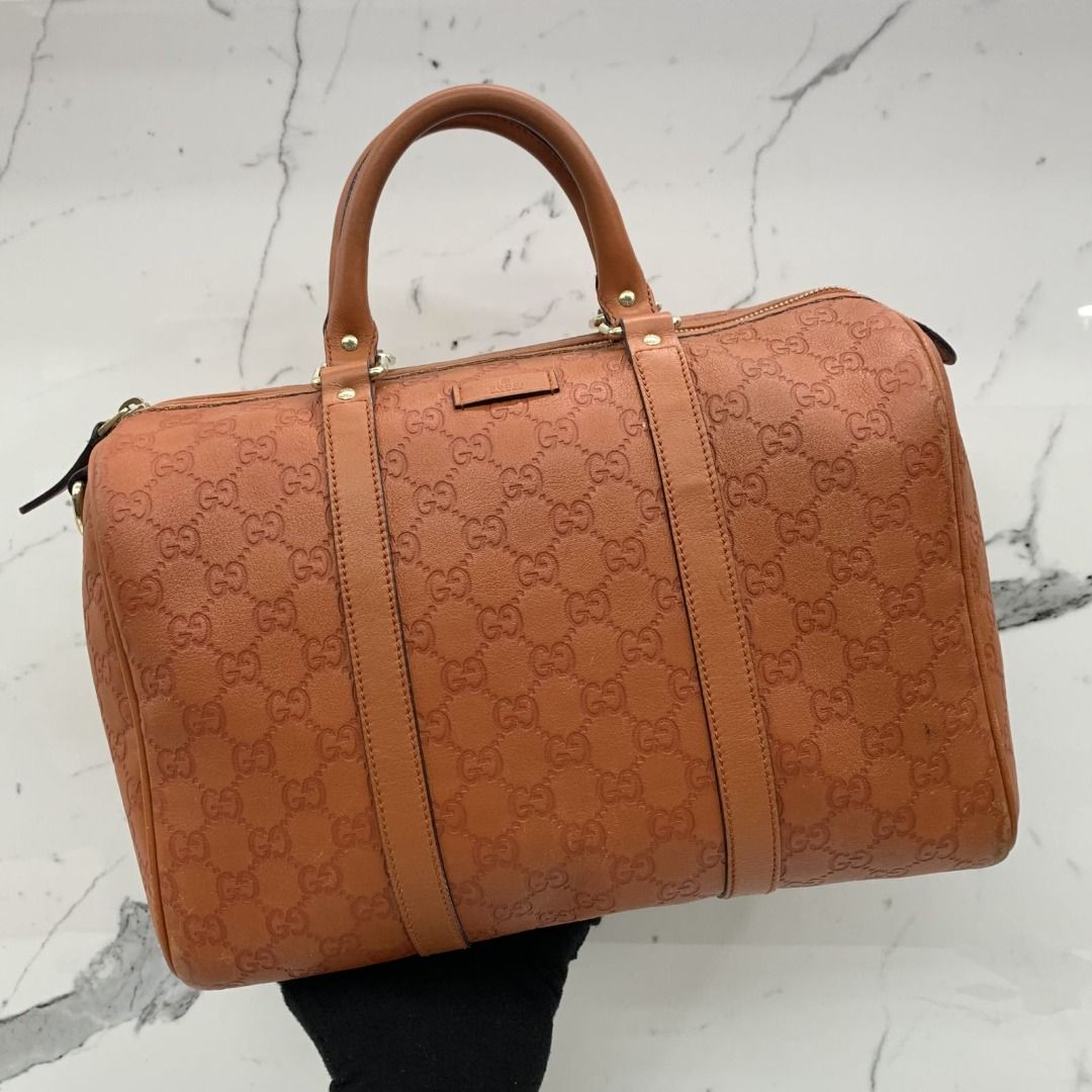 GUCCI GG 265697 ORANGE BOSTON HANDBAG 247021092 WE