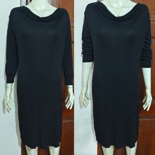 H&M cowl neck black knit dress