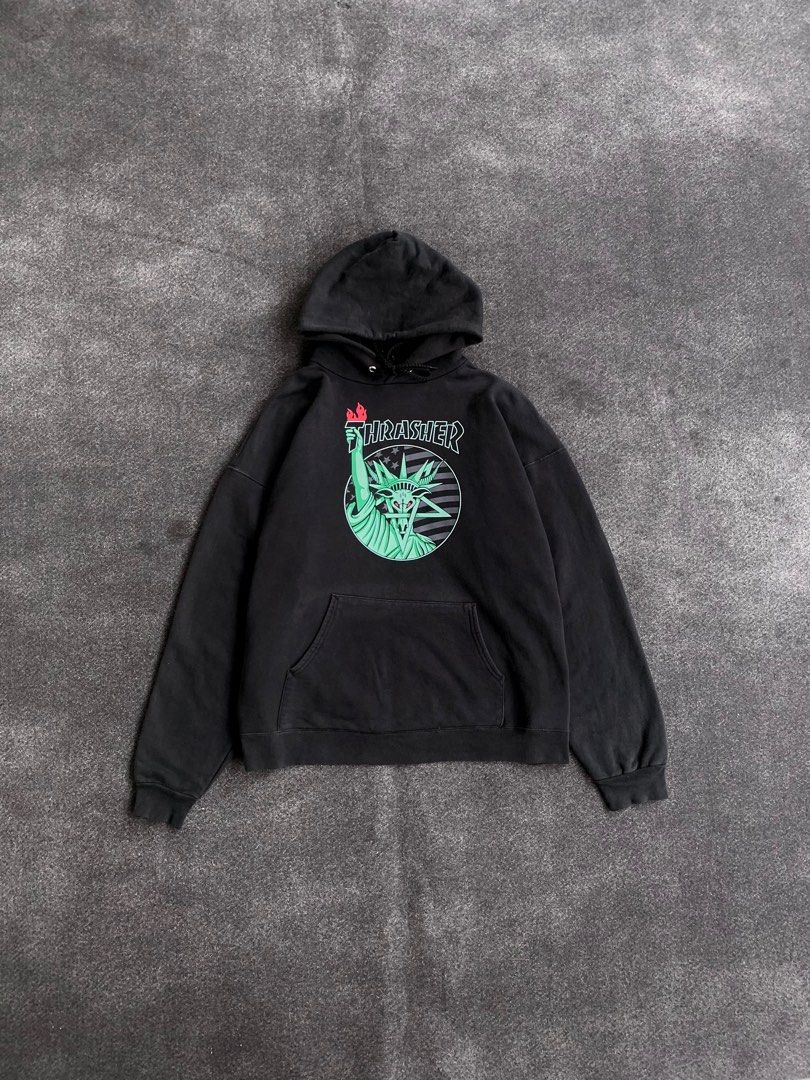 Thrasher statue of liberty hoodie top