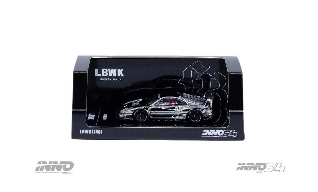Inno64 LBWK Ferrari F40 Chrome Silver (Hobby Expo China 2024 exclusive ...