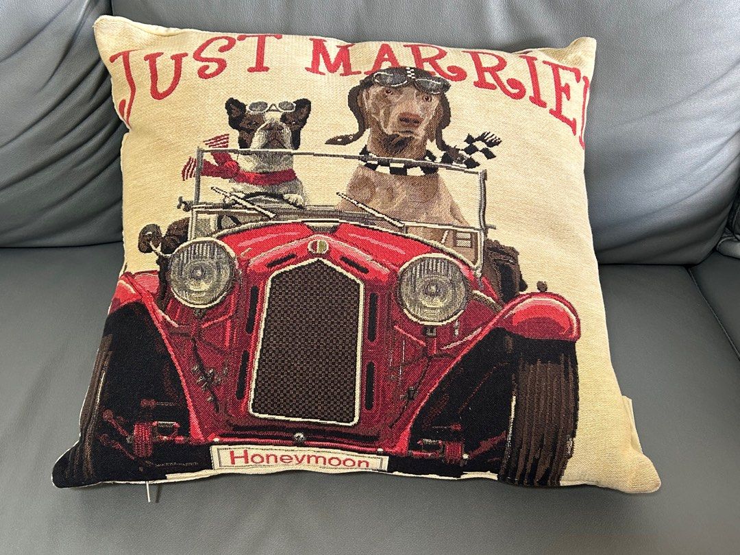 FS Home Collections Just Married Cushion 27cm by 27cm