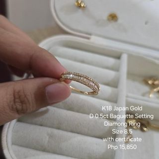 K18 Japan Gold Baguette Setting Diamond Ring