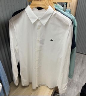 Lacoste white long sleeves button down shirt