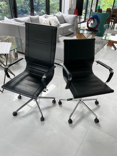 Leather and Steel Executive Chairs