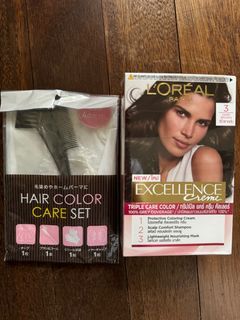 Loreal Excellence Cream Hair Color 3 Dark Brown w/ Free Hair Color Set