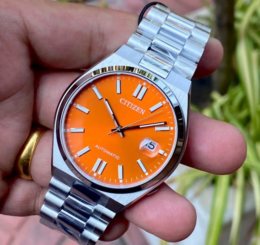 Lowest Price Citizen Tsuyosa Men s Automatic Orange Dial Analog Stainless Steel Watch Birthday gift birthday citizen NJ0151 88Z BRAND NEW IN BOX