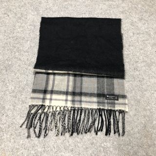 MOONBAT Knitted Knit Muffler Fringe Tassel Scarf Scarves Winter Snow  Plaid Grey Black