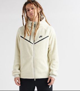 Nike TF Tech Fleece White Sherpa Hoodie Jacket Large