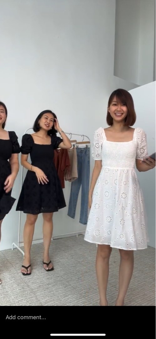 NIKKO SHIRRED DRESS, Women's Fashion, Dresses Sets