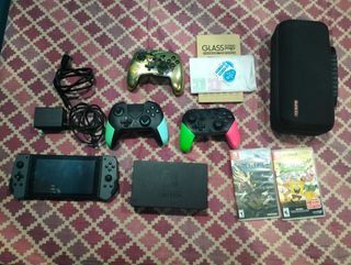 Nintendo switch V2 with games and controller