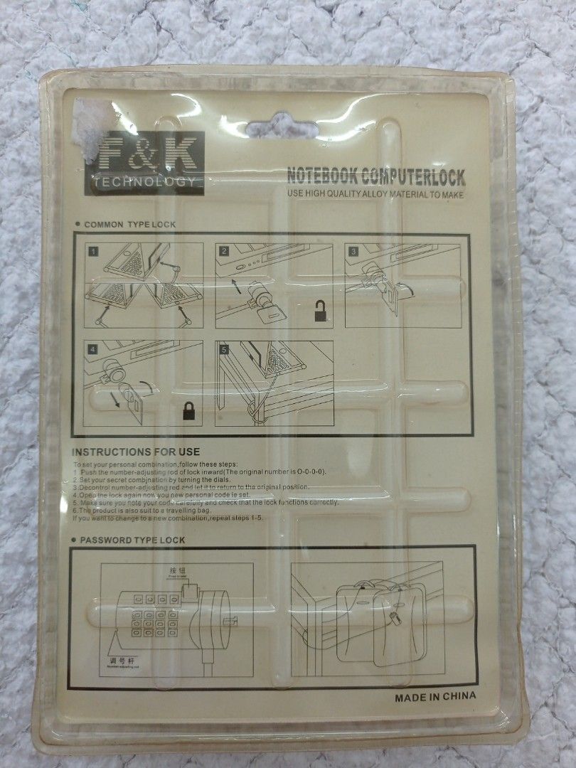 Notebook Computer Lock (Category: Other Accessories) located in Kuala Lumpur. Submitted by cosmicriver.113215 (Listing ID 1304160210, Image 3). Description: New but old stock Notebook Computer Lock (Common Type).