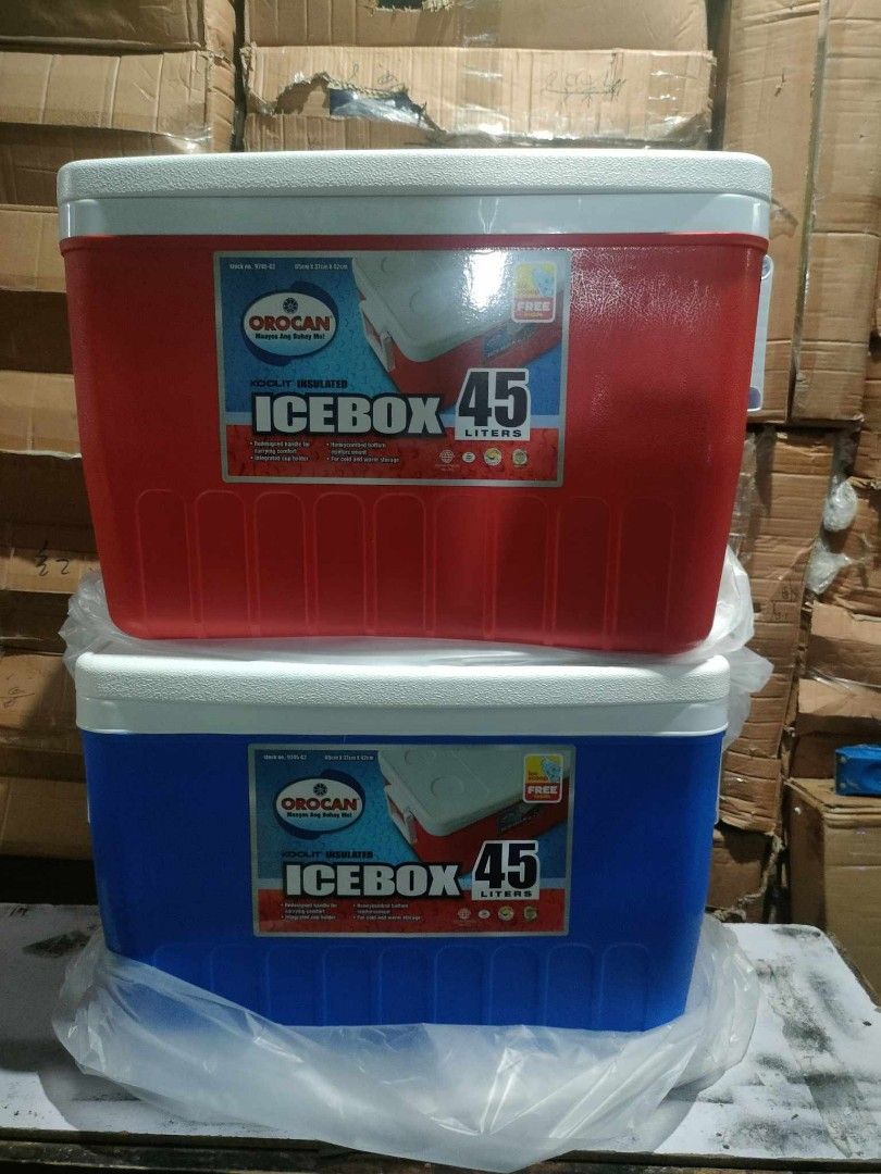 OROCAN ICE BOX 45 Liters (Category: Storage Boxes & Baskets) located in Manila. Submitted by redonlineshop (Listing ID 1304109359, Image 1). Description: OROCAN ICE BOX 45 Liters ₱1450 ON HAND BRAND NEW Mode of Payment: Gcash,COD Same day delivery + Delivery Fee.