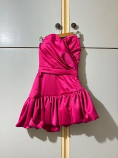 Pink satin dress (Maison Soriano)