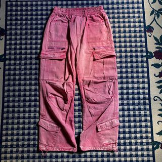 Pink Wide Cargo Pants