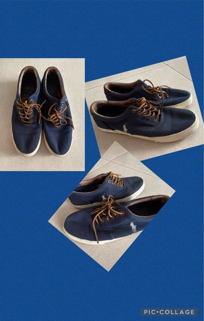 POLO RALPH LAUREN Navy Blue Sneakers, Men's Fashion, Footwear, Casual shoes  on Carousell