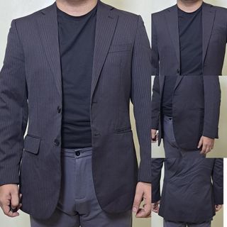 Preloved Pinstriped Black Blazer/coat