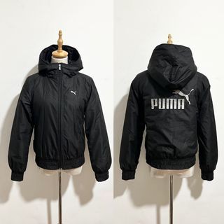 PUMA Black Semi Puffed Hoodie Jacket Travelwear Outerwear