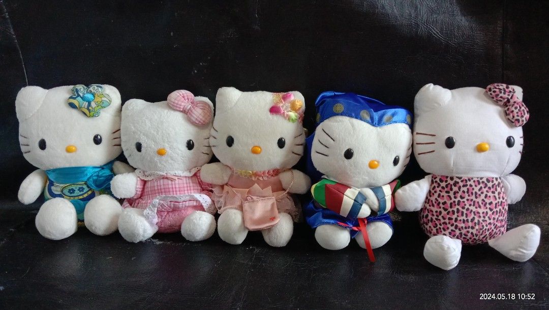 Random Hello Kitty stufftoy (Category: Plushies & Soft Toys) located in Cabuyao City. Submitted by reyesjim60 (Listing ID 1236593435, Image 1). Description: Random Hello Kitty stufftoy Pink Bag=250 Blue=250 apink Checkered=200 Animal Print=300 Egyptian=250.
