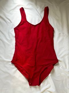 red one piece swimsuit
