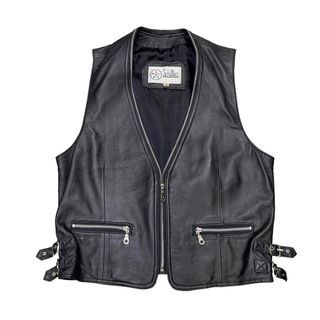 Schillaci made in italy leather vest jacket