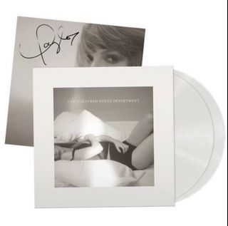 Signed Vinyl Insert with TTPD Ghost White LP - Taylor Swift