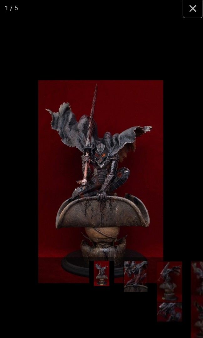 Statue (Category: Toy Figures) located in Singapore. Submitted by brothreecck (Listing ID 1304241328, Image 3). Description: Berserk -The Tentacle Ship This statue is from the scene in Berserk volume 35, Fantasia Arc, Elf Island Chapter. Guts is wearing the Berserk armor, and squatting on the bow of the Tentacle Ship..