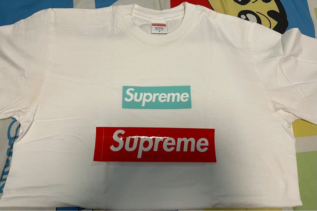 Supreme * Tiffany Box Logo Tee, 男裝, 上身及套裝, T-shirt、恤衫 
