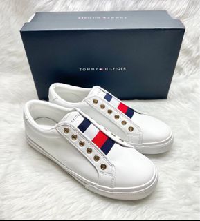 Tommy Hilfiger TH Women’s Laven White Slip On Sneakers Shoes. Size 8 US