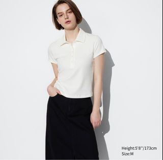 UNIQLO Airism Cotton Ribbed Polo Shirt (OFF WHITE)